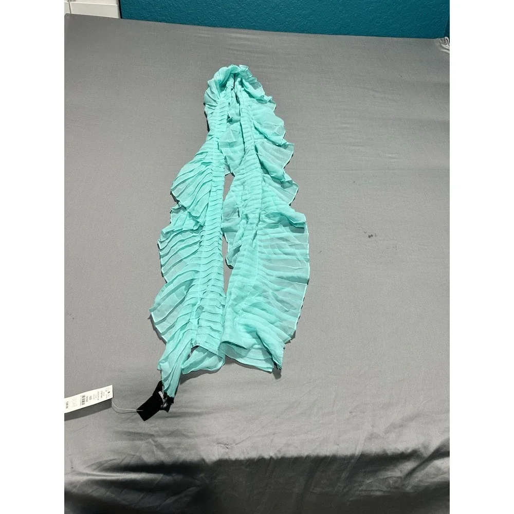 NWT WHBM Aqua‎ Pleated Scarf/Wrap White House Black Market